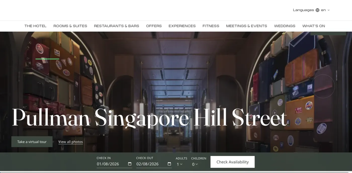 Boutique Hotel concept build homepage