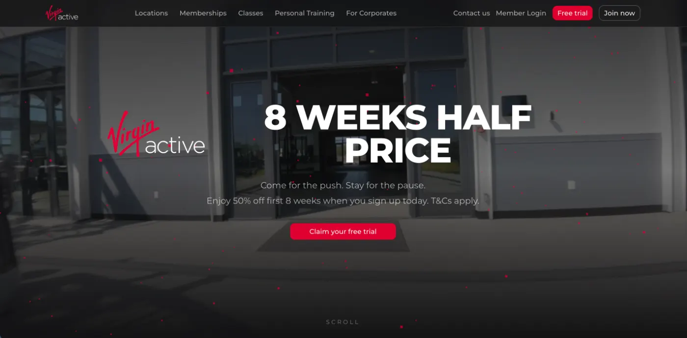Fitness Club concept build homepage