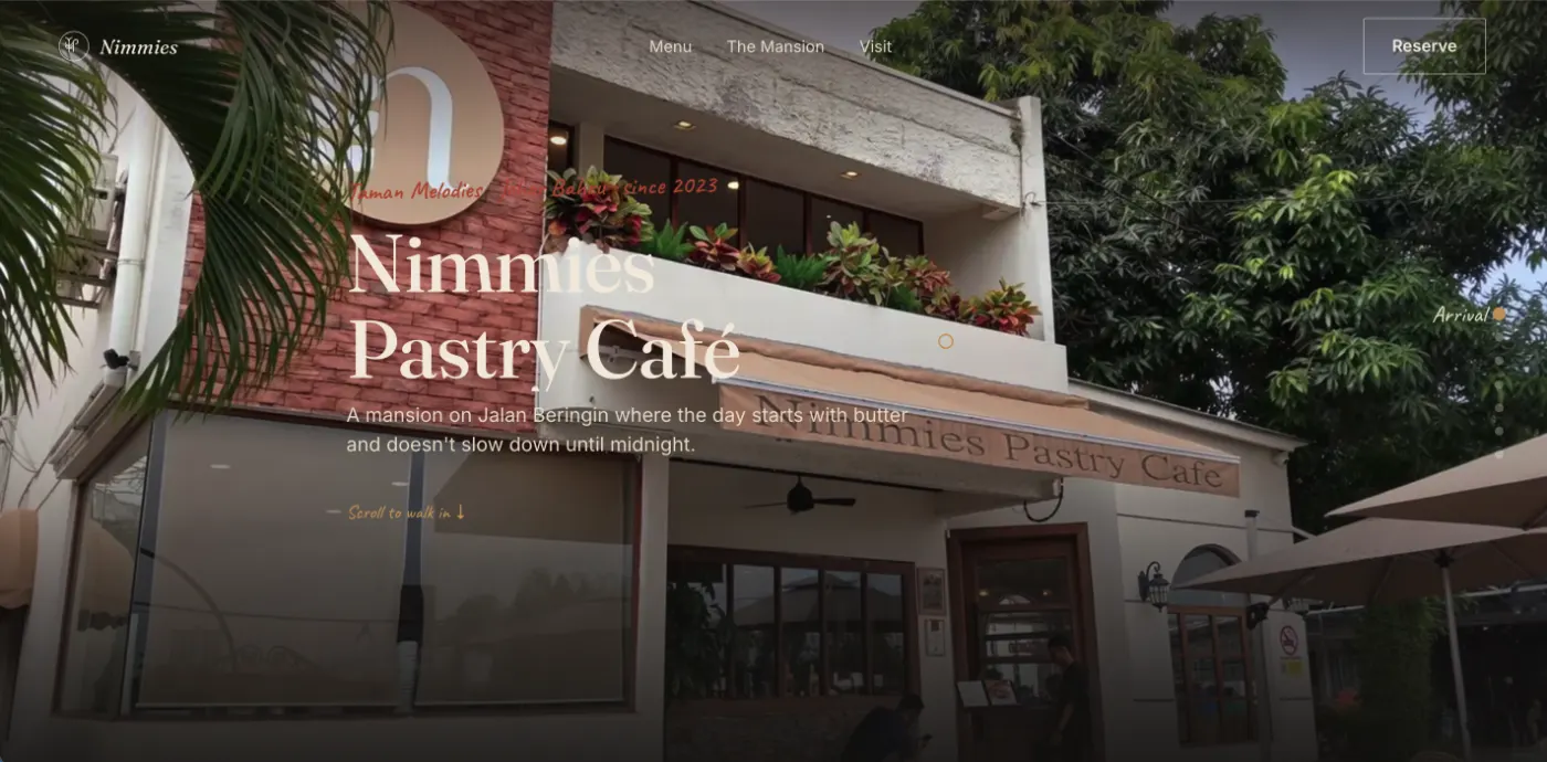 Pastry Café concept build homepage